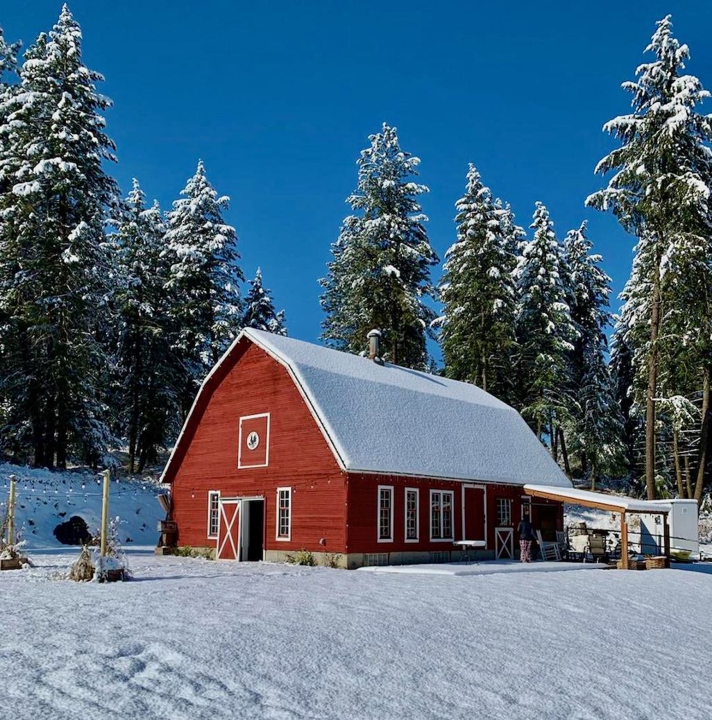 Barn in the snow